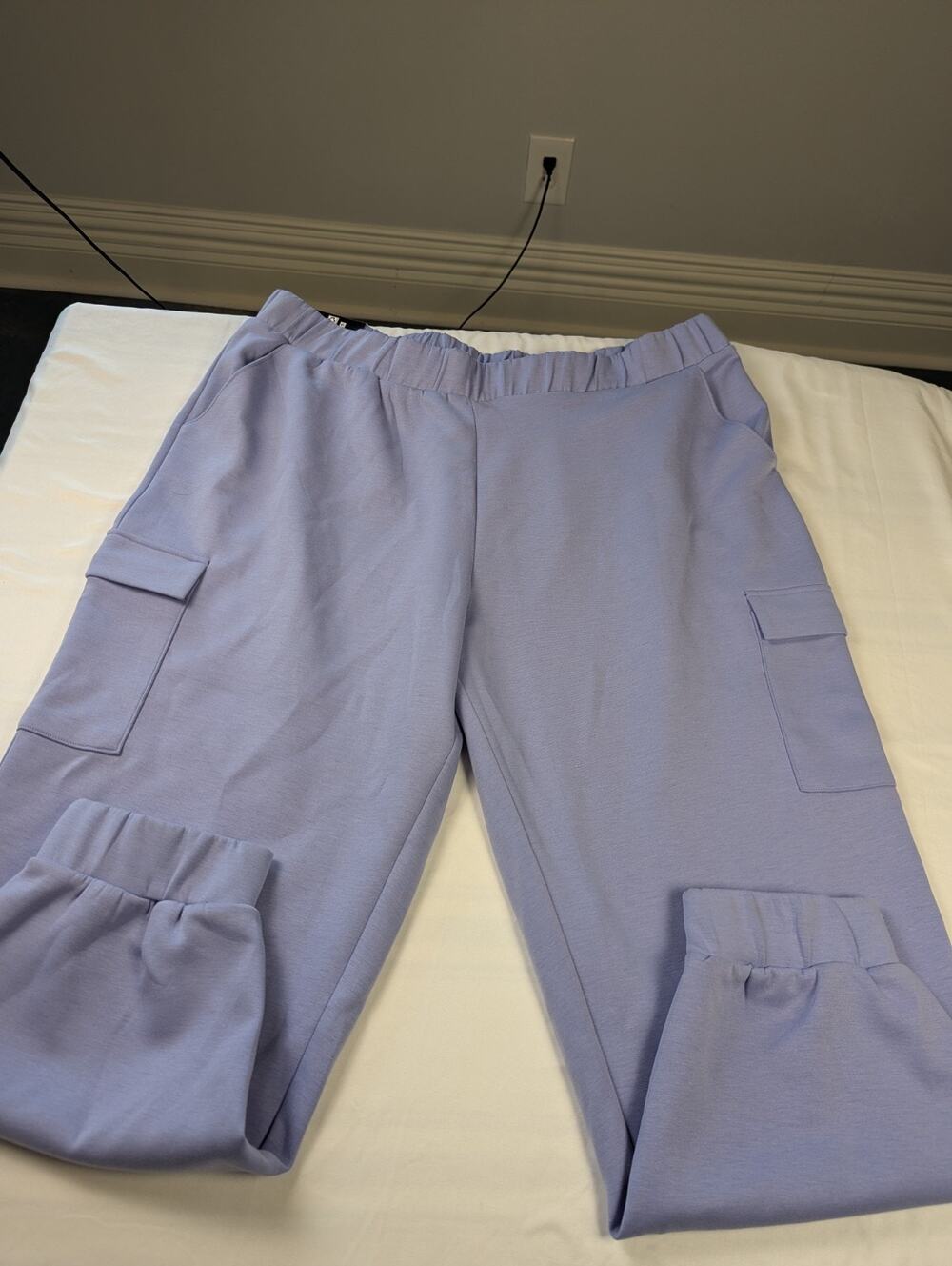 Express Cargo Jogger Pants Purple Drawstring Tapered Leg Pockets Women 2XL